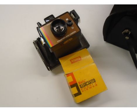 POLAROID LAND CAMERA AND ILLUMINATED POCKET VIEWER
