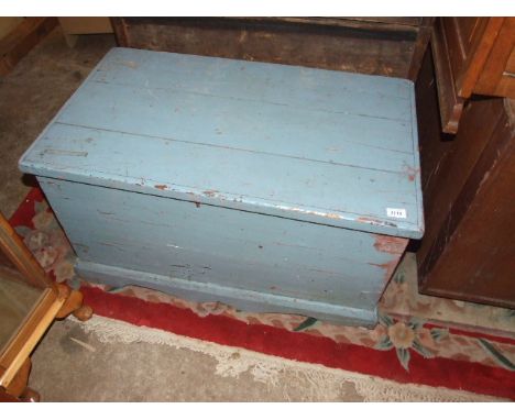 VINTAGE PAINTED PINE TRUNK  35 1/2 inches wide