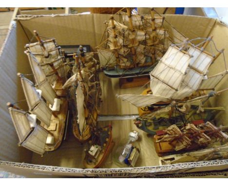 11 MODEL BOAT FIGURES AND 2 COCONUT PIRATES