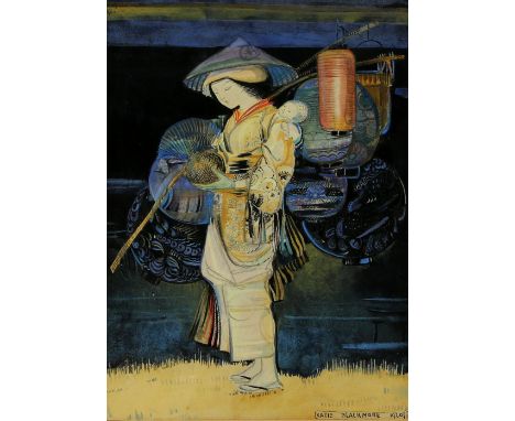 Katie Blackmore (British, 1890-1957), 'The lantern seller', signed and dated 1920, watercolour, 28.5cm x 21cm,.   