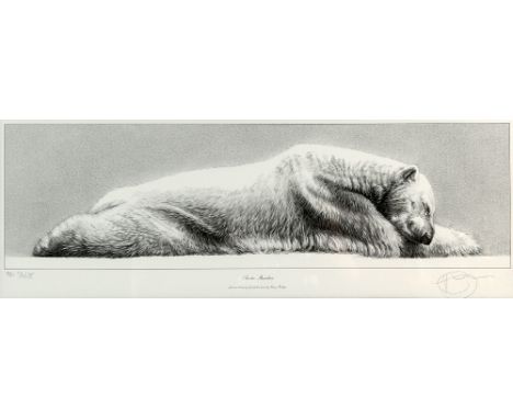 Gary Hodges, (British, b. 1954), limited edition print of a Polar bear 'Artic Slumber' signed in pencil, artist proof, number