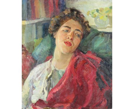 Clemence Dane (British, 1888-1965), portrait of Anne Ryan, signed, oil on canvas, 61cm x 51.5cm. PROVENANCE: Court Gallery la