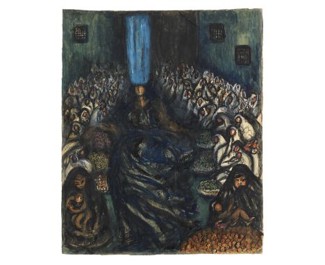 Fahr El-Nissa Zeid (Turkey, 1900-1991)The Earth Mother mixed media on cardboard, framedexecuted circa late 1930's55 x 45cm (2