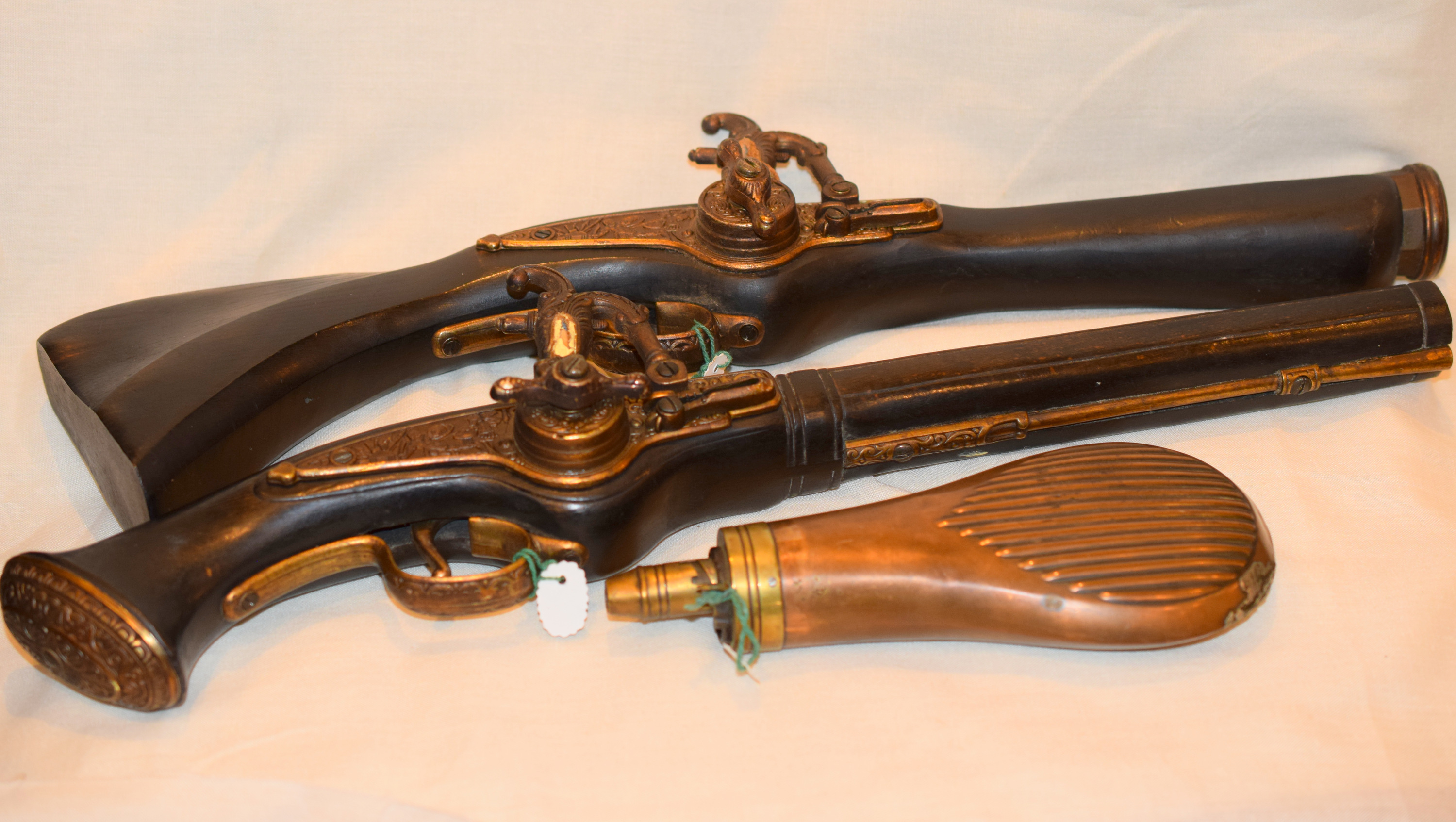 Pair of good replica Blunderbusses, wheel lock design that cocks and