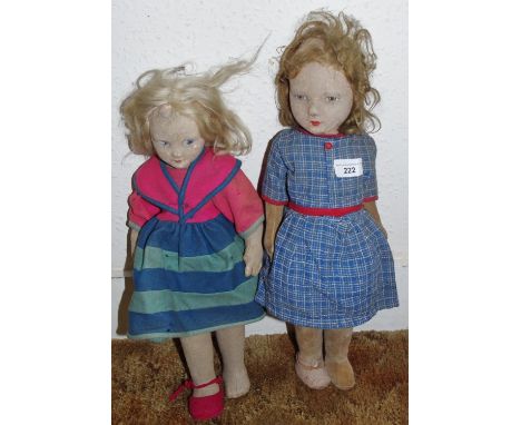 A Chad Valley Nora Welling felt doll, 45cm high;  another (2)**Please note all lots must be collected from Sudbury, Derbyshir