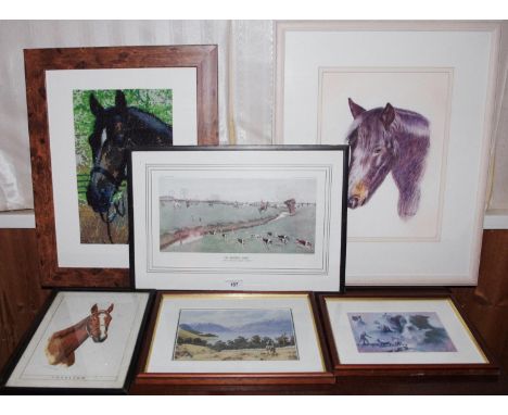 Cecil Aldin, after, The Meynell Hunt, coloured print, 18cm x 30cm;  others (5)**Please note all lots must be collected from S