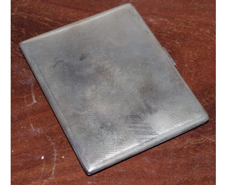 A silver cigarette case, engine turned, 20cm wide, London 1936, 5.3oz 