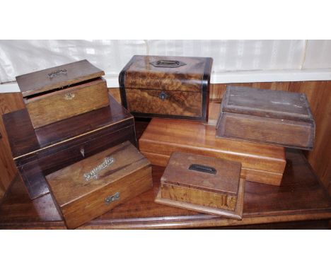 Boxes and Objects - a George III mahogany table-top box, satinwood banded, 30cm wide, c. 1810; a Victorian walnut domes recta