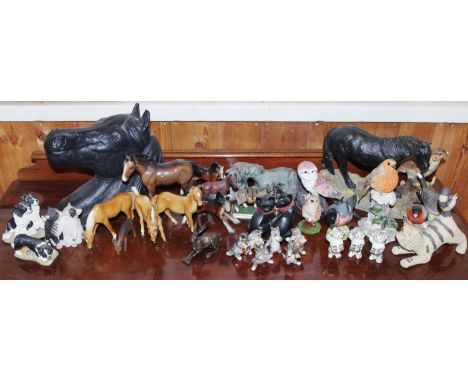 Animal Models - a Beswick bulfinch, other bird models, cats music band;  etcPlease note the jade coloured horse in the image 