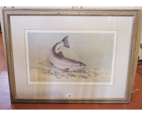 Donna Crawshaw, by and after, Rainbow Trout (Salmo Gairdneri), coloured print, signed in pencil, 33/750, 29cm x 45cm, framed*
