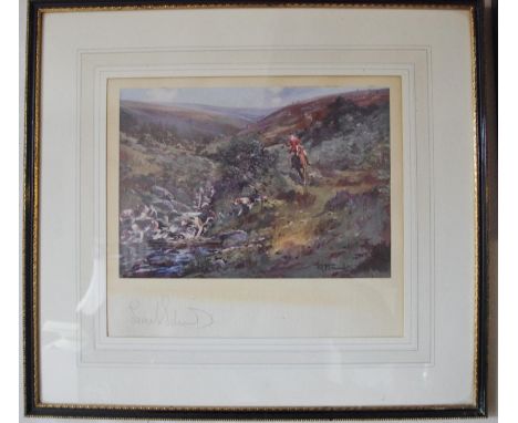 Lionel Edwards, by and after, Huntsman nad Hounds, coloured print, 25cm x 28cm, signed in pencil to margin;  others (5)**Plea