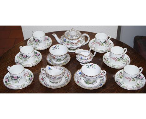 A Spode Copelands China 'Spodes Gobelin' tea for two, printed mark (one cup with faults);  a set of six Hathaway Rose coffee 