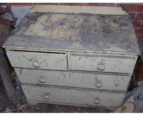 An early 20th century  white painted pine chest, of   two short and two long drawers, 91cm x 75cm**Please note all lots must 