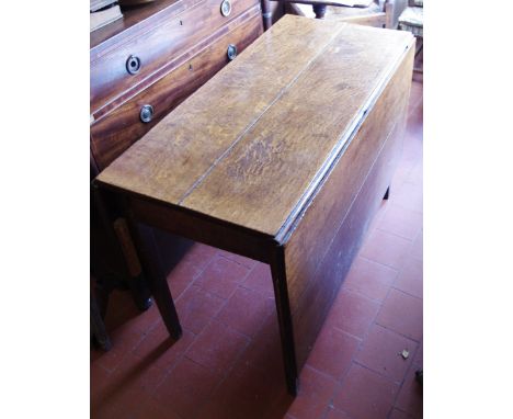 A George II oak drop leaf dining table, 102cm wide, 147cm long, 188cm wide,  c.1740**Please note all lots must be collected f