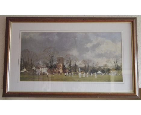 English School,  Milldale, coloured print, 15cm x 19cm, 181/850Cricket images is not in this lot**Please note all lots must b