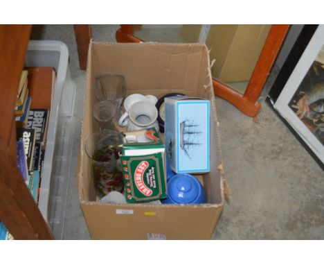 A box of various glassware and china