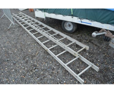 Two sections of aluminium ladder