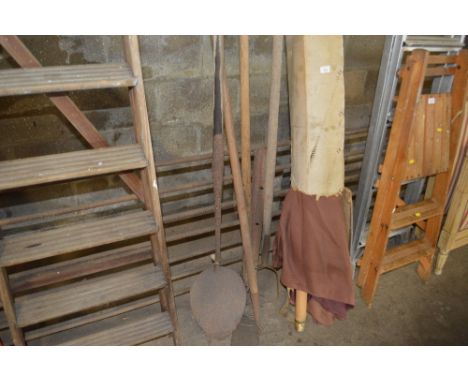 A quantity of long handled gardening tools