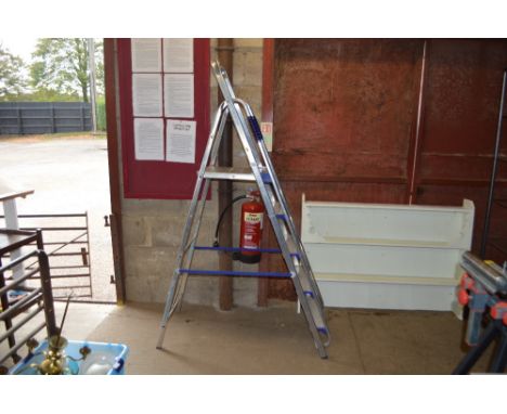 An aluminium step ladder