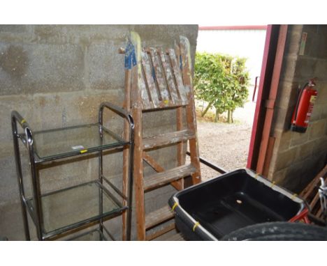 A wooden step ladder