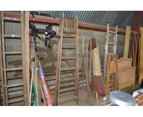 A wooden step ladder