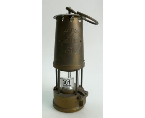 Eccles Type 6 M&amp;Q Brass Safety Miners Lamp: