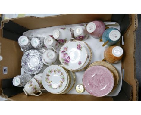 A mixed collection of items to include: Royal Albert, Elizabethan &amp; Crown Staffordshire floral decorated tea cups and sau