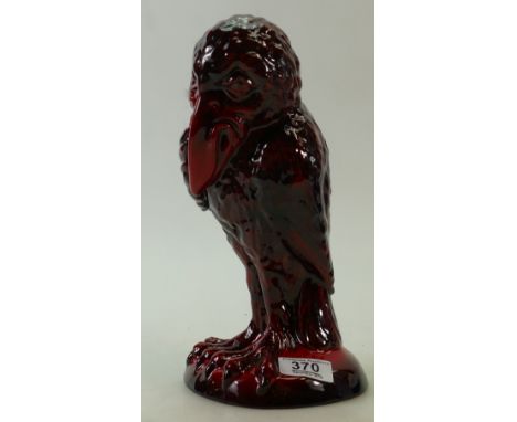 Kevin Francis / Peggy Davies Grotesque bird ' The Whisperer' : Limited edition and modelled by Robert Tabbenor. Flambe ruby f