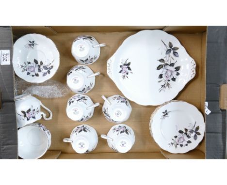 Royal Albert Queen's Messenger Teaset: Full 21 piece teaset. Cups, saucers, cake tray, etc. (1 Tray)