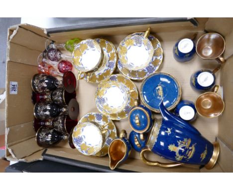 A mixed collection of items to include:Carlton ware Blue Pagoda patterned part coffee ste, floral &amp; gilt Royal Stafford '
