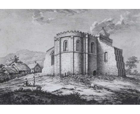 After Joseph Halfpenny (1748-1811)"The church at Lestingeham"; together with a quantity of further pictures and prints to inc