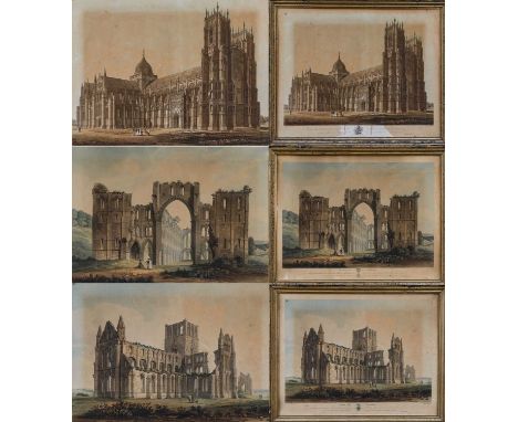 R. Reeve after J. Buckler (19th century)A pair of colour reproductions, "Rievaulx Abbey in Yotkshire" and "Whitby Abbey"Toget