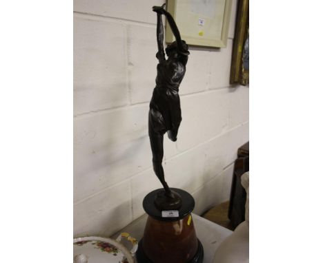 An Art Deco style bronze figure of a dancing girl