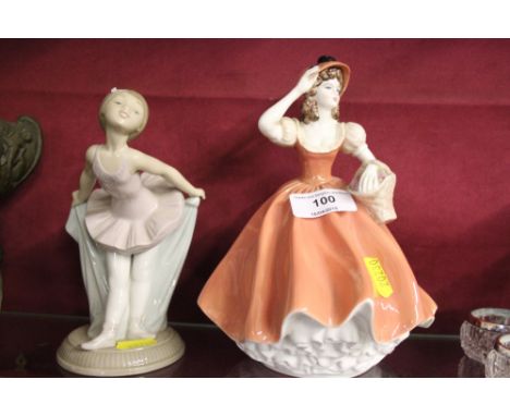 A Coalport figurine "Flora" and a Nao figurine 