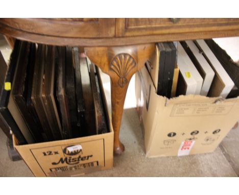 Two boxes of various pictures and prints 