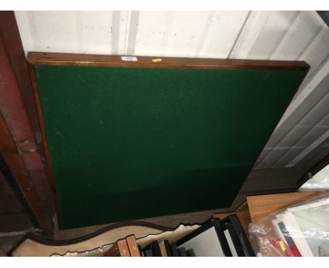 A folding card table 
