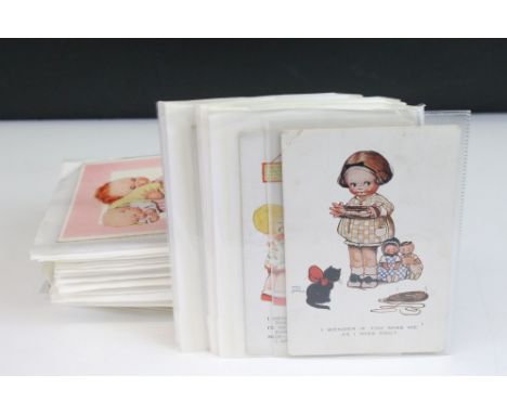 A large collection of over 100 x vintage Mabel Lucie Attwell postcards