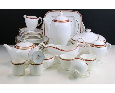 Wedgwood 'Colorado' fine bone China dinner set to include lidded tureen, tea pot, coffee pot, lidded sugar pot, milk jug, cre