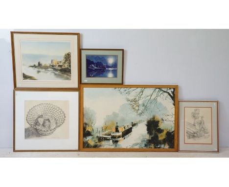 Sara Philpott, 'Rusty Old Basket with Lanterns and Shrivelled Seeds', pencil, signed lower right and dated 1992, label verso 
