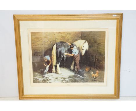David Shepherd (British, 1931 - 2017), Shampoo Time, limited edition print, signed in pencil lower right and numbered 432/850