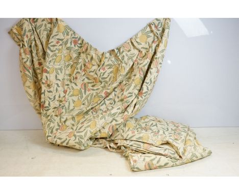 Pair of William Morris 'Fruit' design pattern curtains