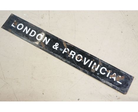 Advertising - ‘ London and Provincial ‘ enamel sign, 112cm long