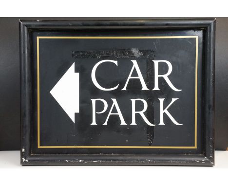 Vintage car park sign with directional arrow, 45cm x 60cm