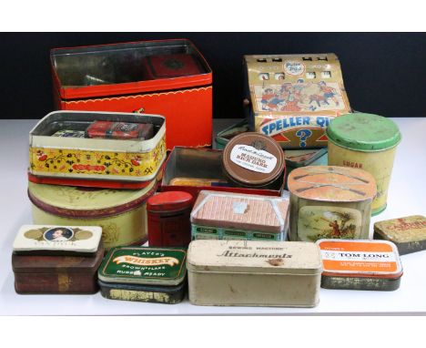 Collection of vintage metal boxes to include, Lyons Petit Fours, Clarnico confectionary, Sharps toffee, Capstan, Boar's Head,