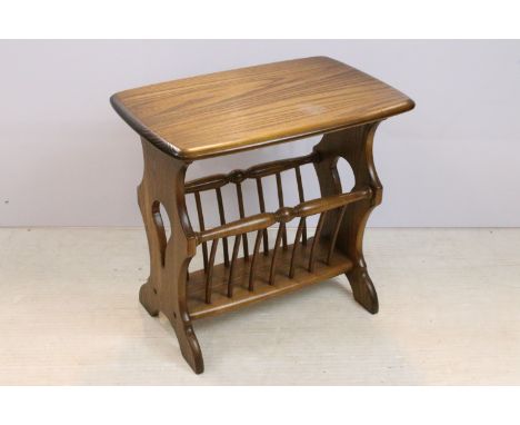 20th century Ercol elm magazine rack, H 50cm, W 54.5cm, D 36cm