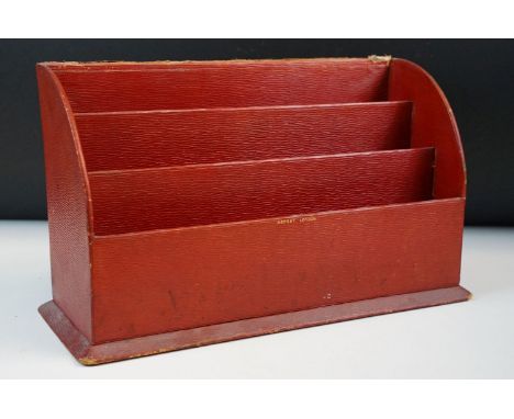 Asprey, London vintage desk organiser letter rack H 21.5cm, W 36cm, D 15cm