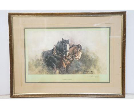 David Shepherd (British, 1931 - 2017), Captain and Sergeant, colour print, signed in pencil lower right, Fine Art Trade Guild