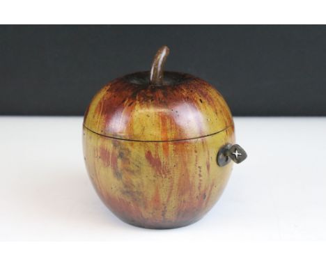 Georgian style fruit wood tea caddy in the form of an apple