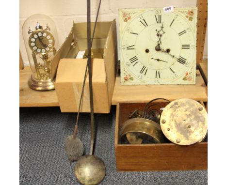 A longcase clock face and movement and a quantity of clock movements together with an anniversary clock.