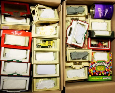 Two boxes of diecast model vehicles.